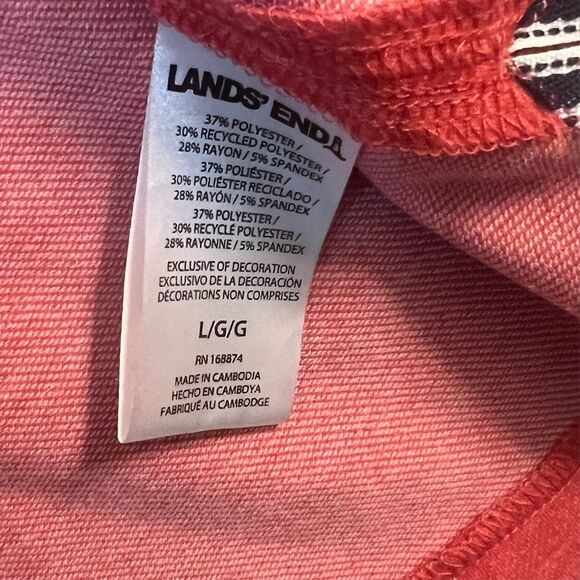 Lands' End Men's Classic Fit 4-Way Stretch Tee, Red, Size Large, Soft, Light - Picture 4 of 7